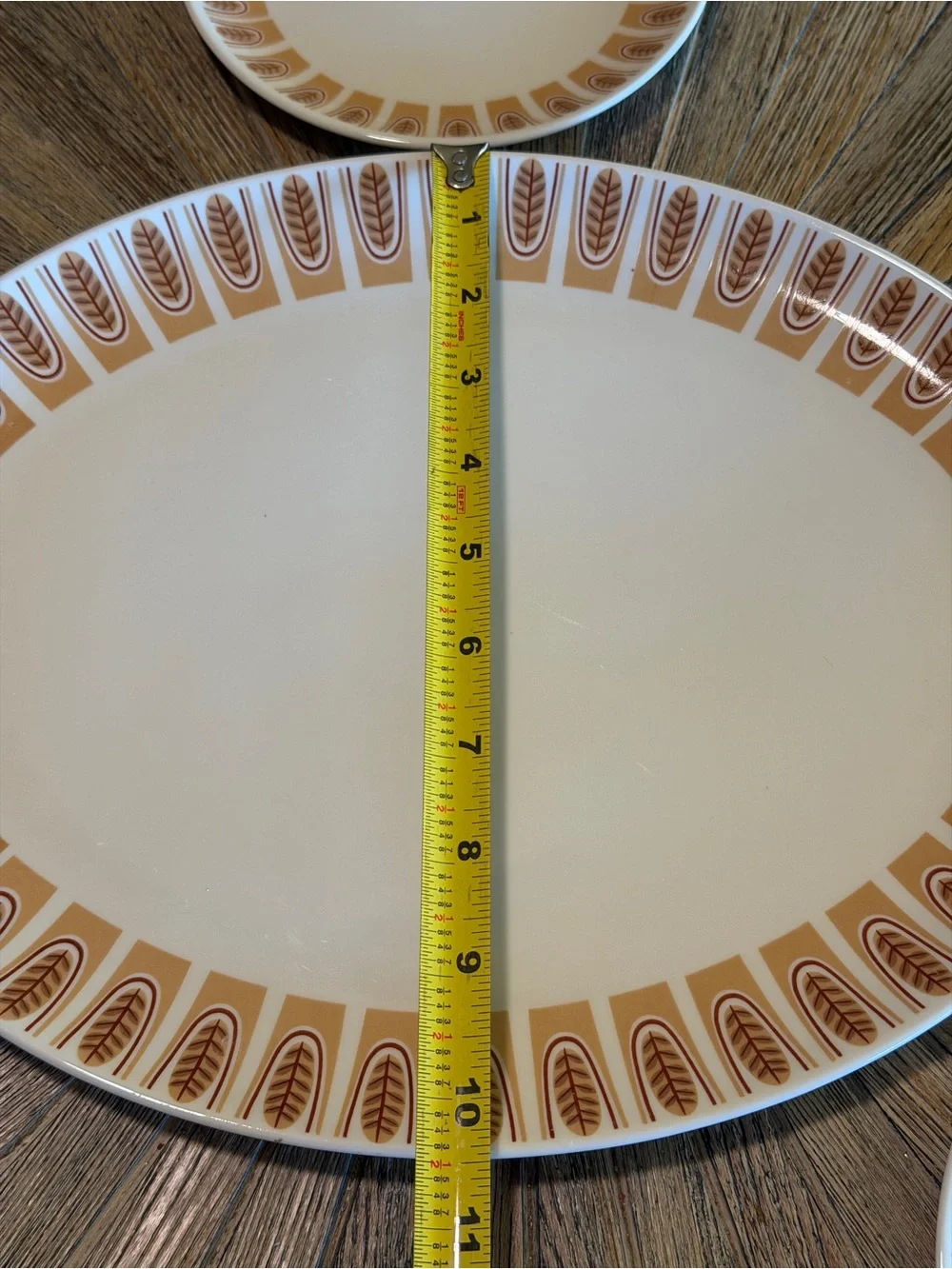 Taylor Smith Taylorton Wild Rice Atomic Serving Platter + 6 Bread Plates MCM